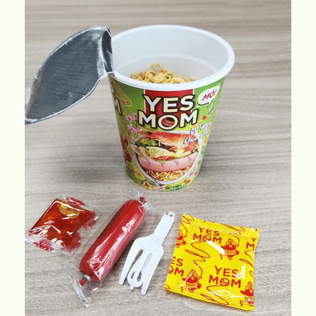 Ảnh Thêm 20% Xúc Xích - Thùng 24 ly mì Yes Mom Tôm Chua Cay 79.2g/ ly 3