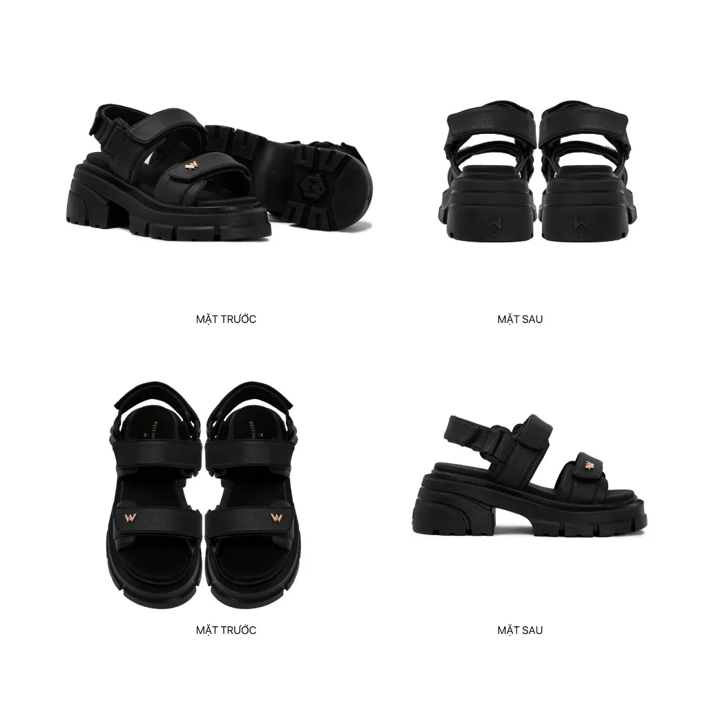 Ảnh THEWOLF Giày Tăng Chiều Cao Sandal NamNữ THEWOLF ESSENTIAL HIGH SANDAL Đế Cao Lót Êm Ái Quai Dán-Đen Kem Beige Nâu Bạc 2