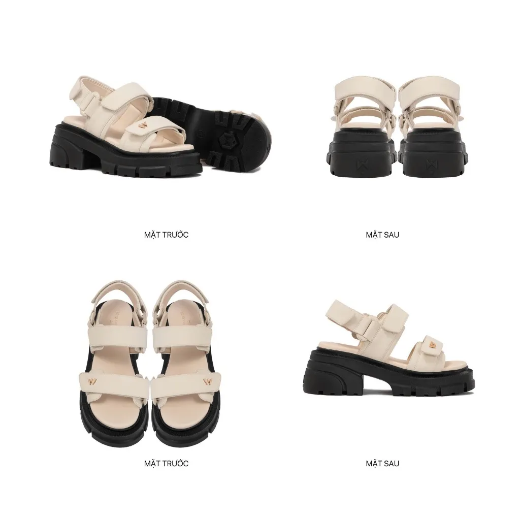 Ảnh THEWOLF Giày Tăng Chiều Cao Sandal NamNữ THEWOLF ESSENTIAL HIGH SANDAL Đế Cao Lót Êm Ái Quai Dán-Đen Kem Beige Nâu Bạc 3