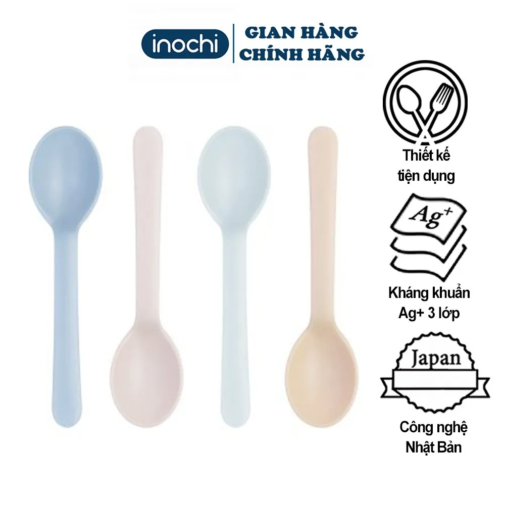 Ảnh Thìa ăn dặm cho bé inochi cho trẻ nhỏ tự ăn thông minh loại dài Amori nhựa nguyên sinh cao cấp 3