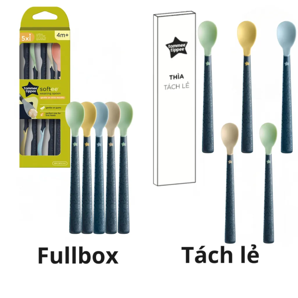 Ảnh Thìa Ăn Dặm Tommee Tippee Softee, Cho Bé Từ 4 Tháng - Set 5 Thìa, Tách Lẻ (Giao Màu Ngẫu Nhiên) 2