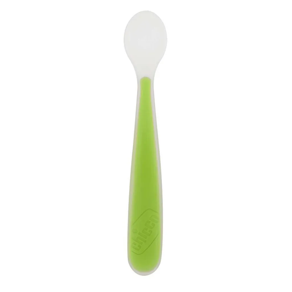 Ảnh Thìa ăn Silicone màu xanh lá/màu đỏ Chicco 2