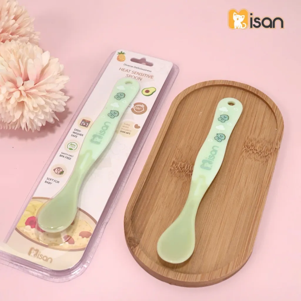 Ảnh Thìa Mềm Báo Nóng Silicon Cao Cấp Misan KidsWorld Chống Nóng An Toàn Cho Bé Ăn Dặm Không BPA 2