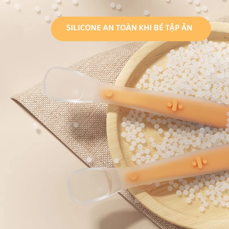 Ảnh Thìa silicon tập ăn cho bé thìa tập ăn chất liệu silicon an toàn vệ sinh cho trẻ nhỏ chính hãng 3