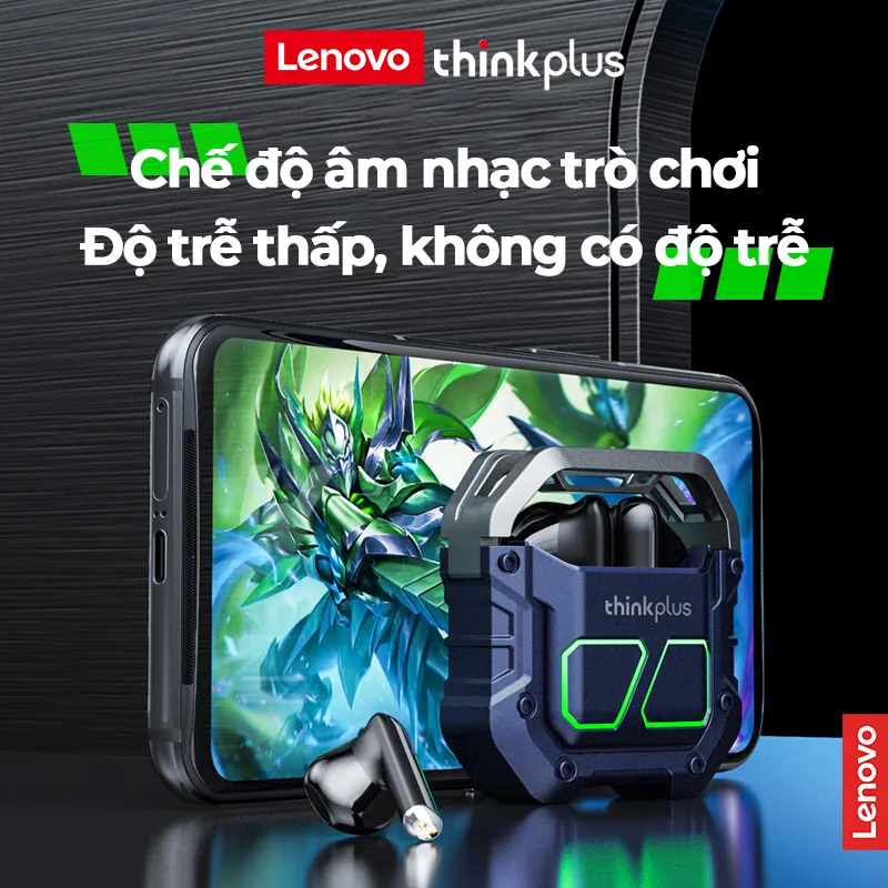 Ảnh Thinkplus x Lenovo XT81 Tai nghe chơi game nhét tai không dây Bluetooth 5.3 độ trễ thấp với âm thanh nổi HD có micro 2