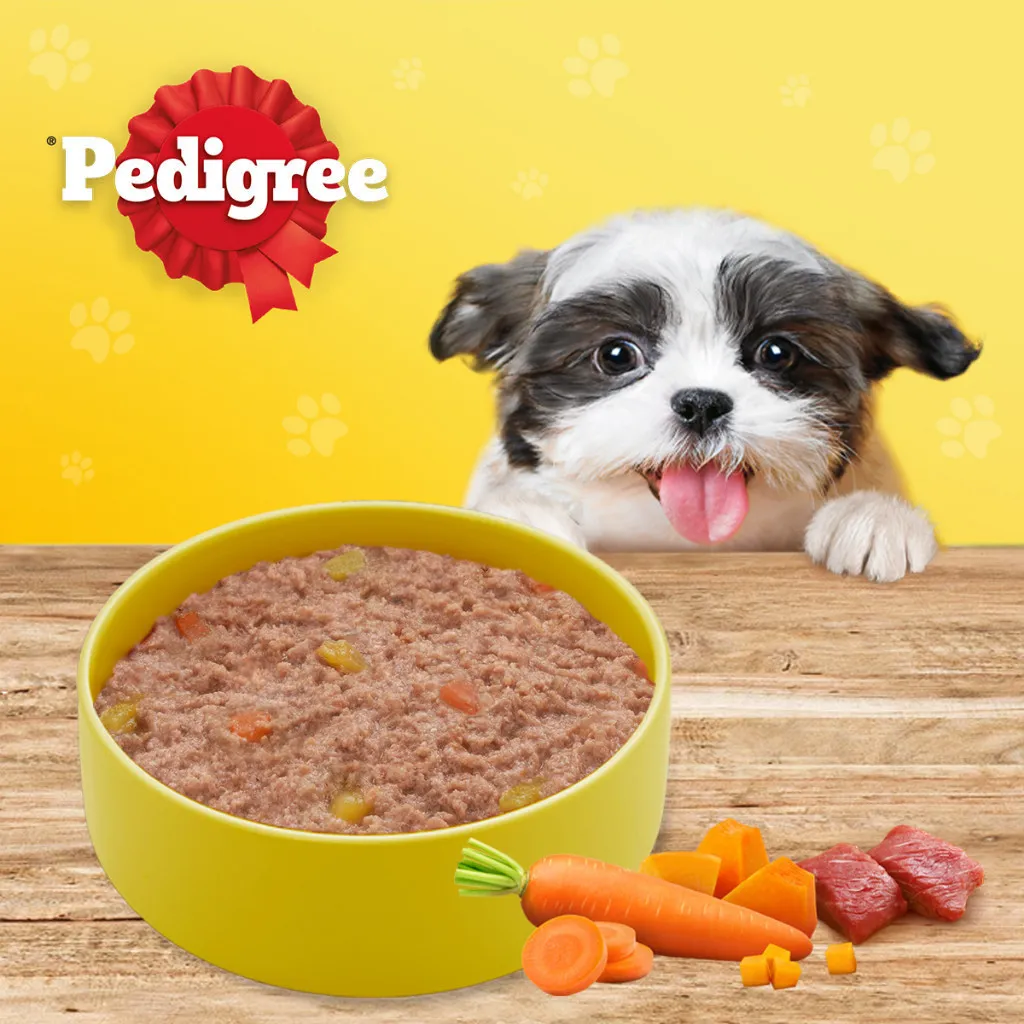 Ảnh Thức Ăn Cho Chó Con Dạng Sốt PEDIGREE NutriDefence - Vị Bò, Trứng và Rau (80g, 12 Gói) 2