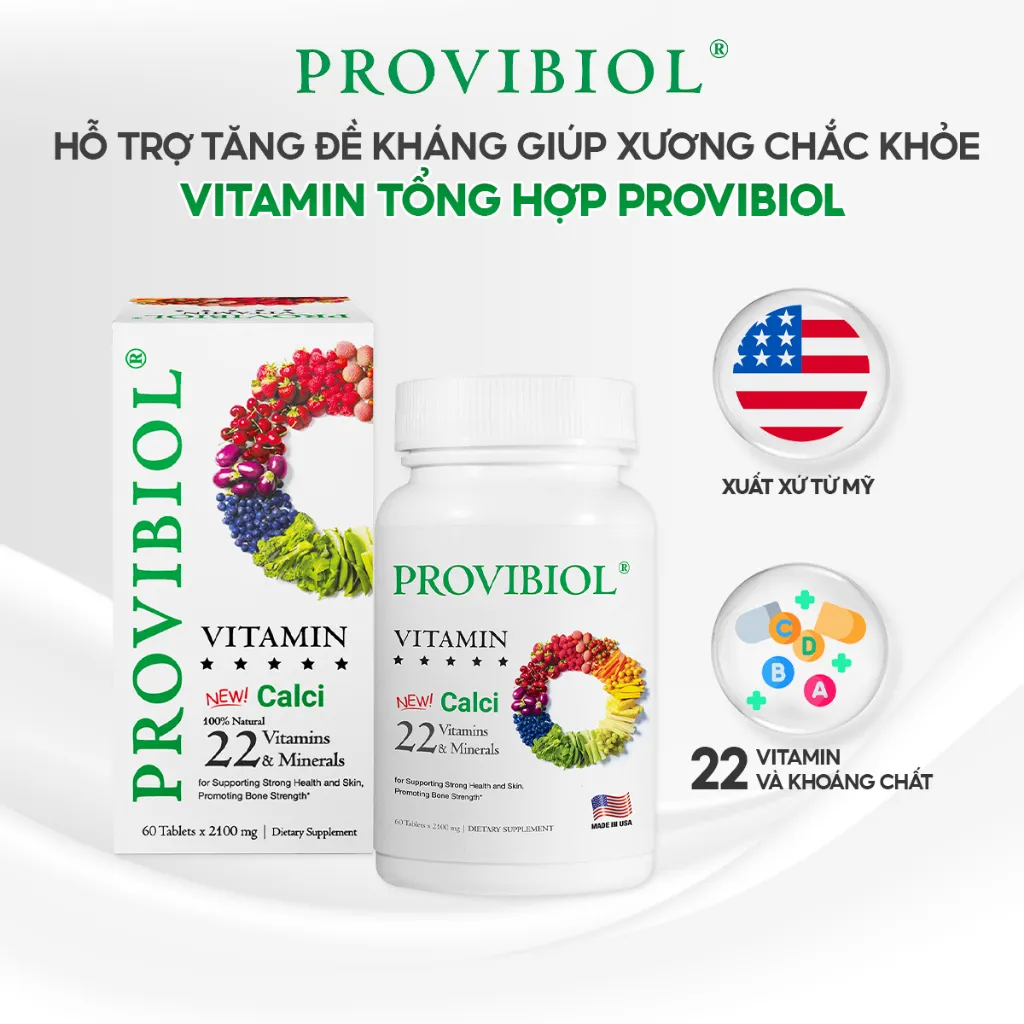 Ảnh Thực phẩm bảo vệ sức khoẻ Viên Uống Vitamin Tổng Hợp Hỗ Trợ Tăng Sức Đề Kháng Provibiol Vitamin Hộp 30 Viên 3