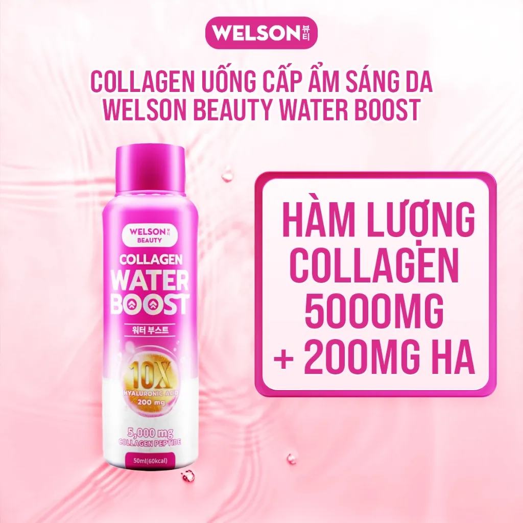 Ảnh Thực phẩm bổ sung Nước Uống Collagen Hyaluronic Acid Welson Beauty Collagen Water Boost hộp 6 chai x 50ml 3
