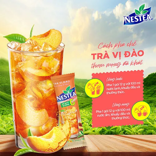 Ảnh Thực phẩm bổ sung Trà Vị Đào NESTEA hộp 12 gói x 12 g 1