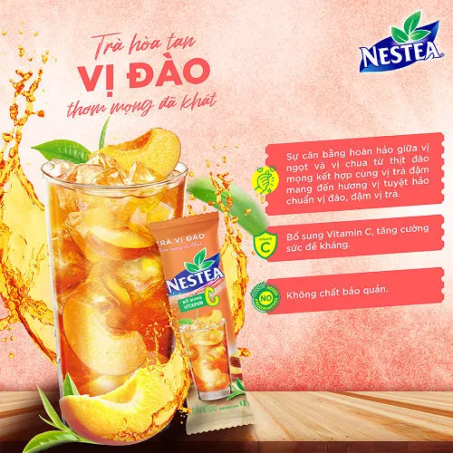 Ảnh Thực phẩm bổ sung Trà Vị Đào NESTEA hộp 12 gói x 12 g 4