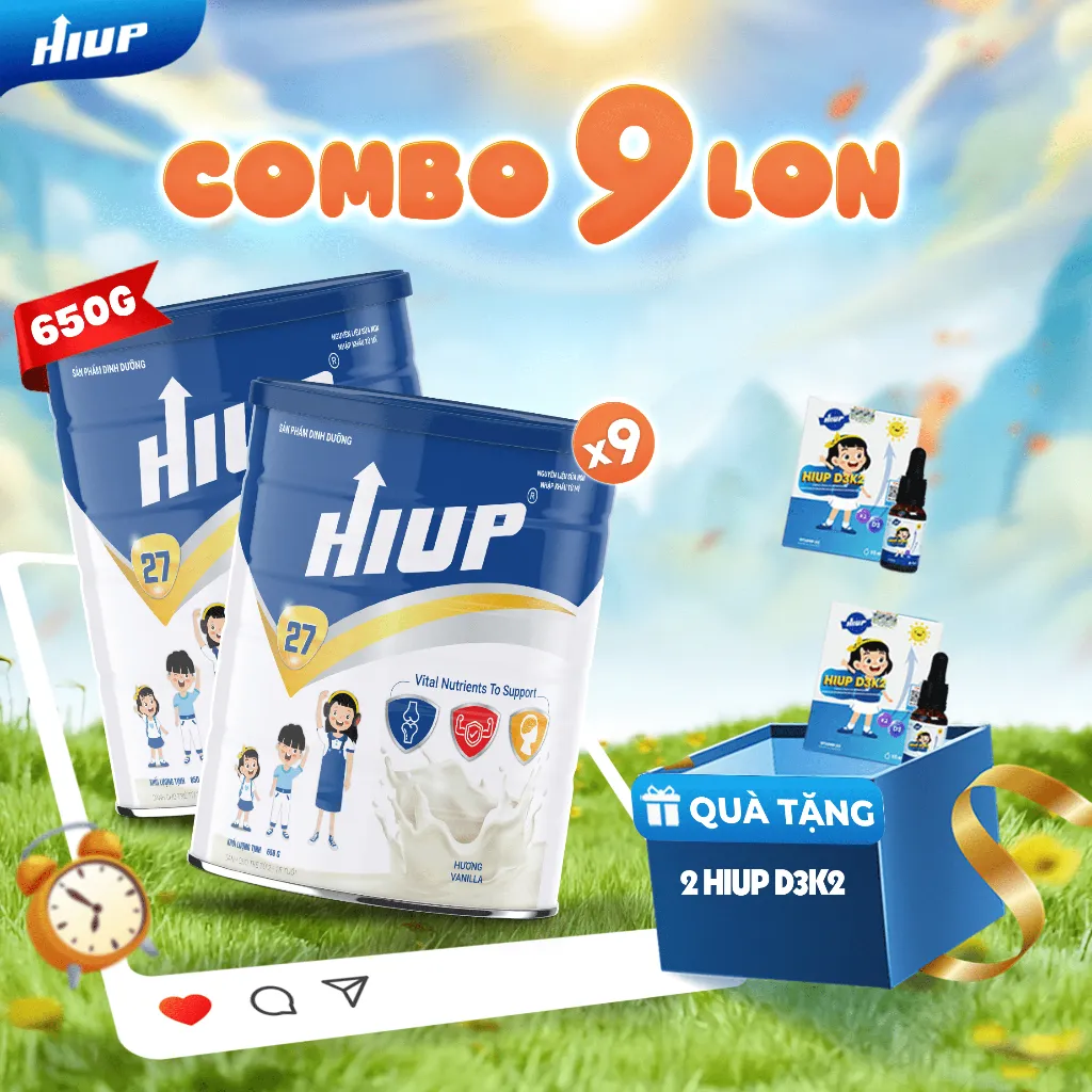 Ảnh Thực Phẩm Dinh Dưỡng Hiup Tăng Chiều Cao [COMBO 9 LON] Tăng Cân, Phát Triển Toàn Diện Cho Trẻ 2 Đến 15 Tuổi Từ Hoa Kỳ 1