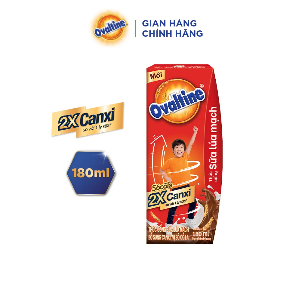 Ảnh Thức uống lúa mạch gấp đôi Canxi hương vị sô-cô-la Ovaltine (180ml x 4) 3