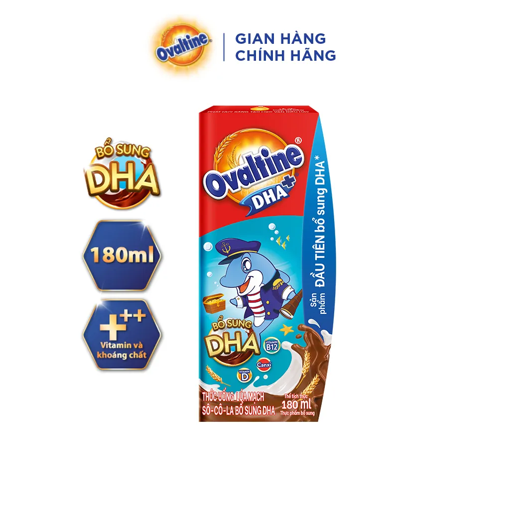 Ảnh Thức uống lúa mạch hương vị sô-cô-la Ovaltine DHA+ (180ml x 4) 4