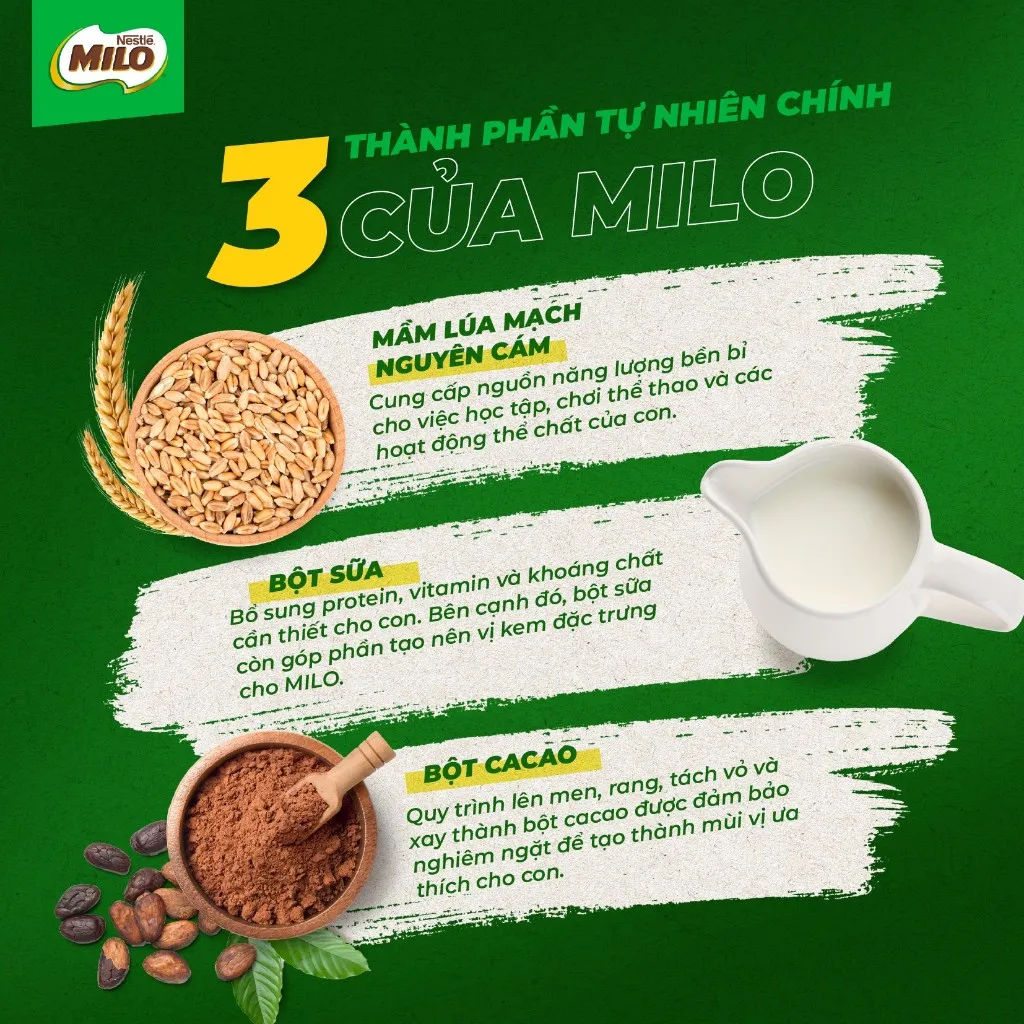 Ảnh Thức uống lúa mạch Nestlé Milo nguyên chất 400g (hũ nhựa) 3