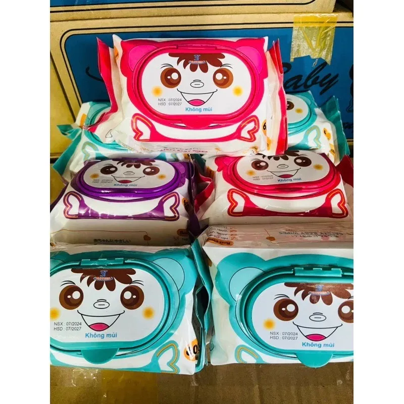 Ảnh Thùng 10 Gói Khăn Ướt Baby Wipes Gói 600gram An Toàn Cho Da Bé 3