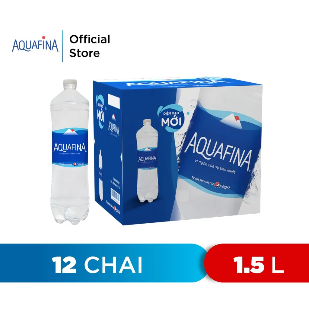 Ảnh Thùng 12 Chai Nước tinh khiết Aquafina (1.5L/chai) 1