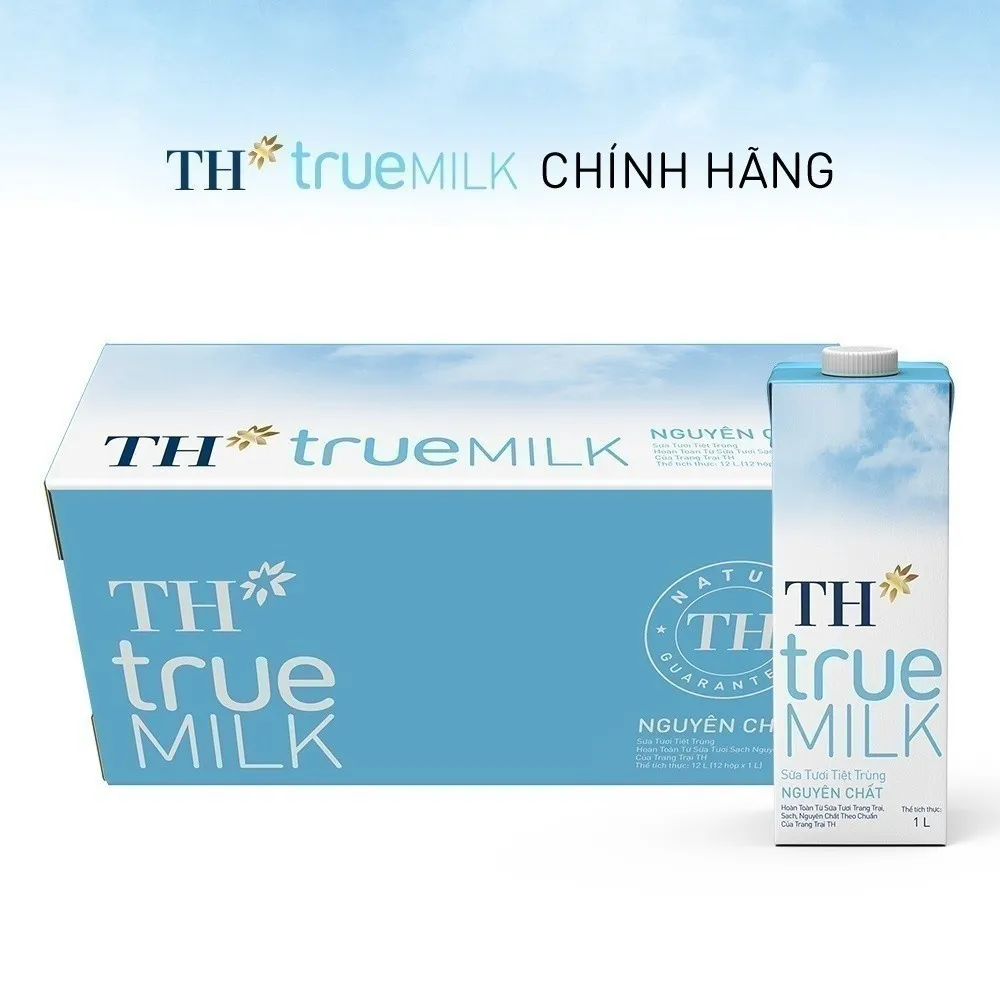 Ảnh Thùng 12 hộp sữa tươi tiệt trùng TH true MILK nguyên chất 1 L (1 L x 12) 1