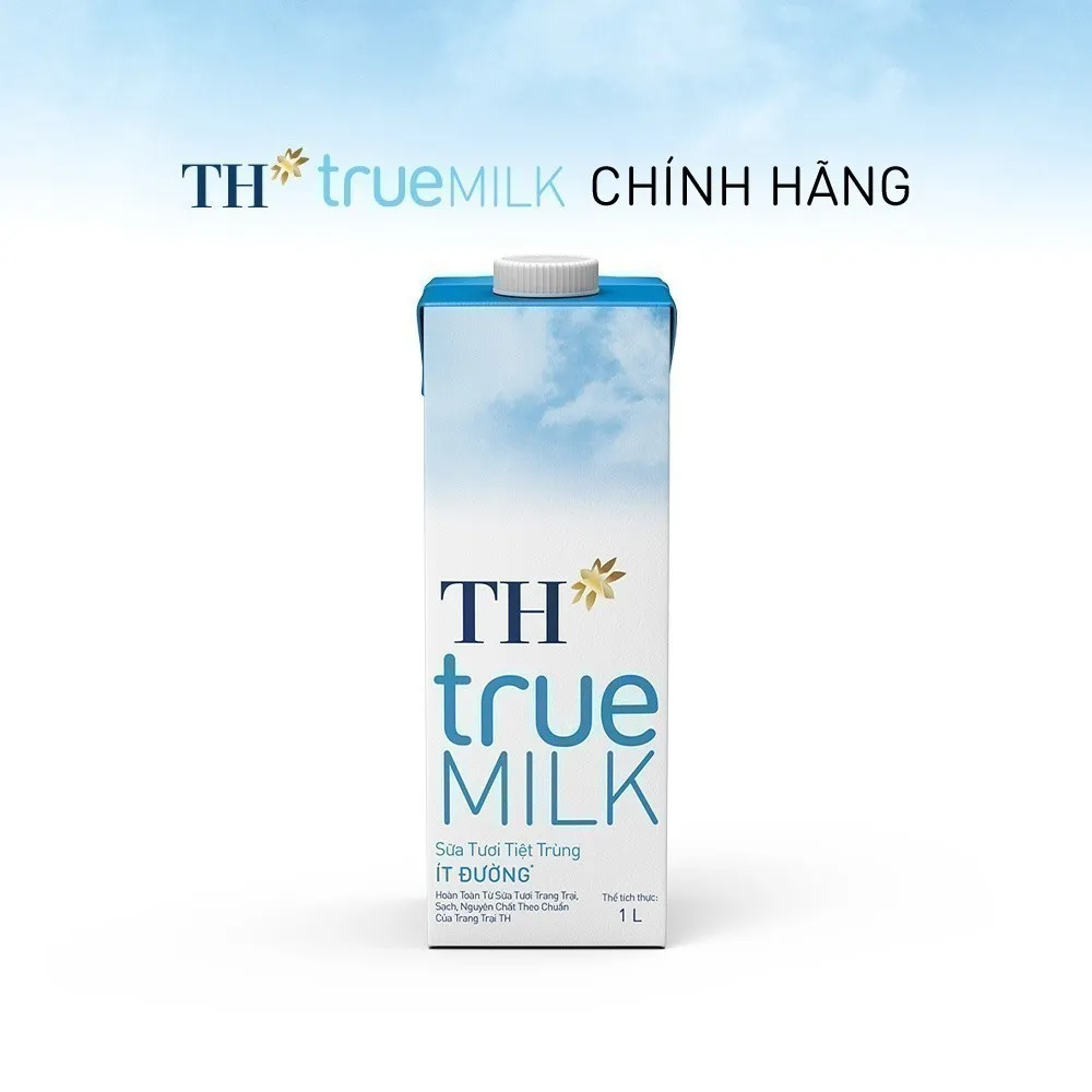Ảnh Thùng 12 hộp sữa tươi tiệt trùng TH true MILK ít đường 1 L (1 L x 12) 2
