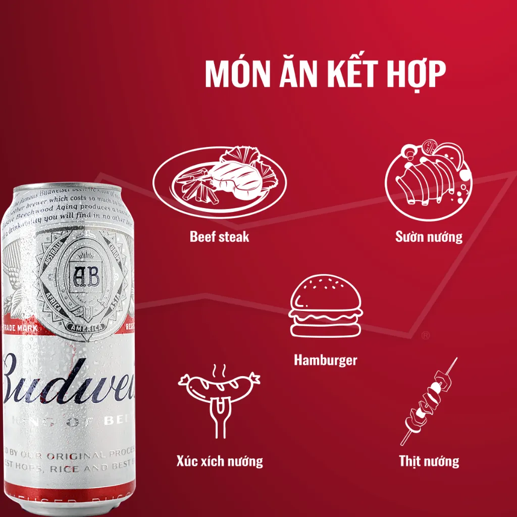 Ảnh Thùng 12 Lon Bia Budweiser (500ml/lon) 3