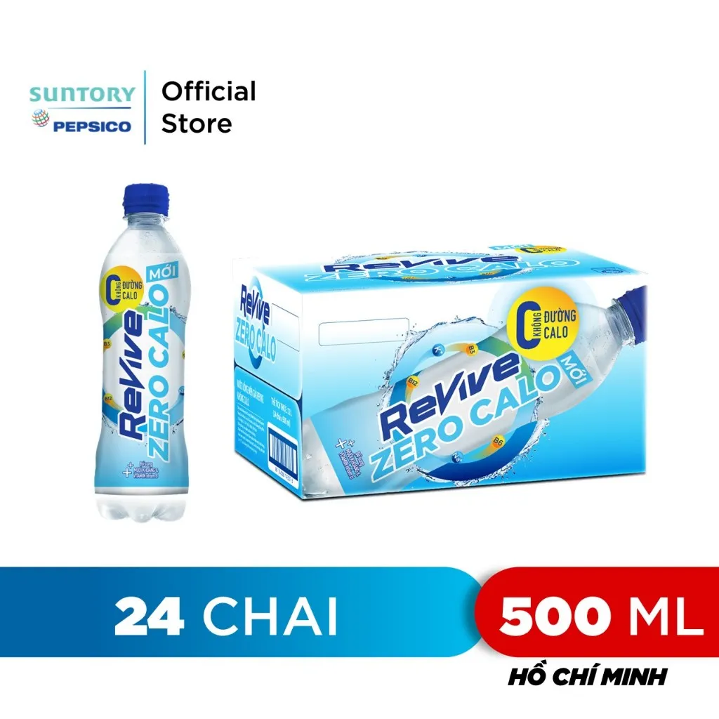 Ảnh Thùng 24 Chai Nước Giải Khát Revive Không Calo (500ml/chai) 2