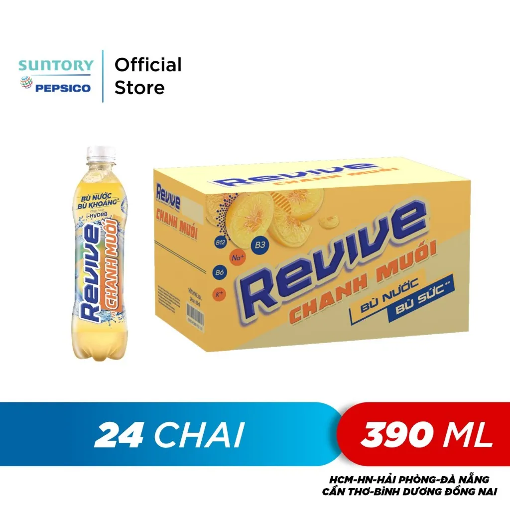 Ảnh Thùng 24 Chai Nước Giải Khát Revive Chanh Muối (390ml/chai) 3