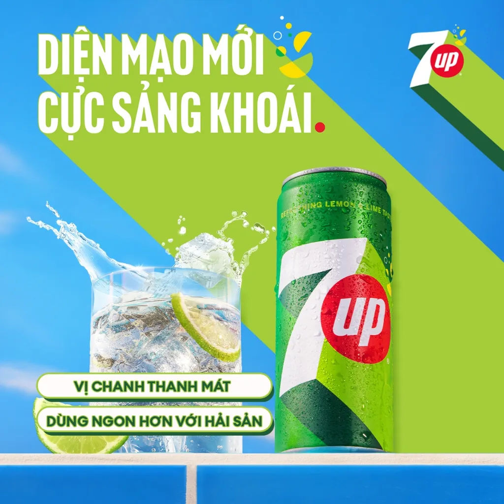 Ảnh Thùng 24 Chai Nước Nước Ngọt Có Gaz 7Up (330ml/chai) 1
