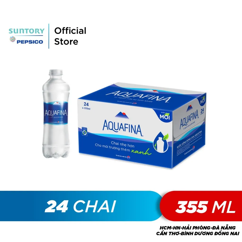 Ảnh Thùng 24 Chai Nước tinh khiết Aquafina (355ml/chai) 2