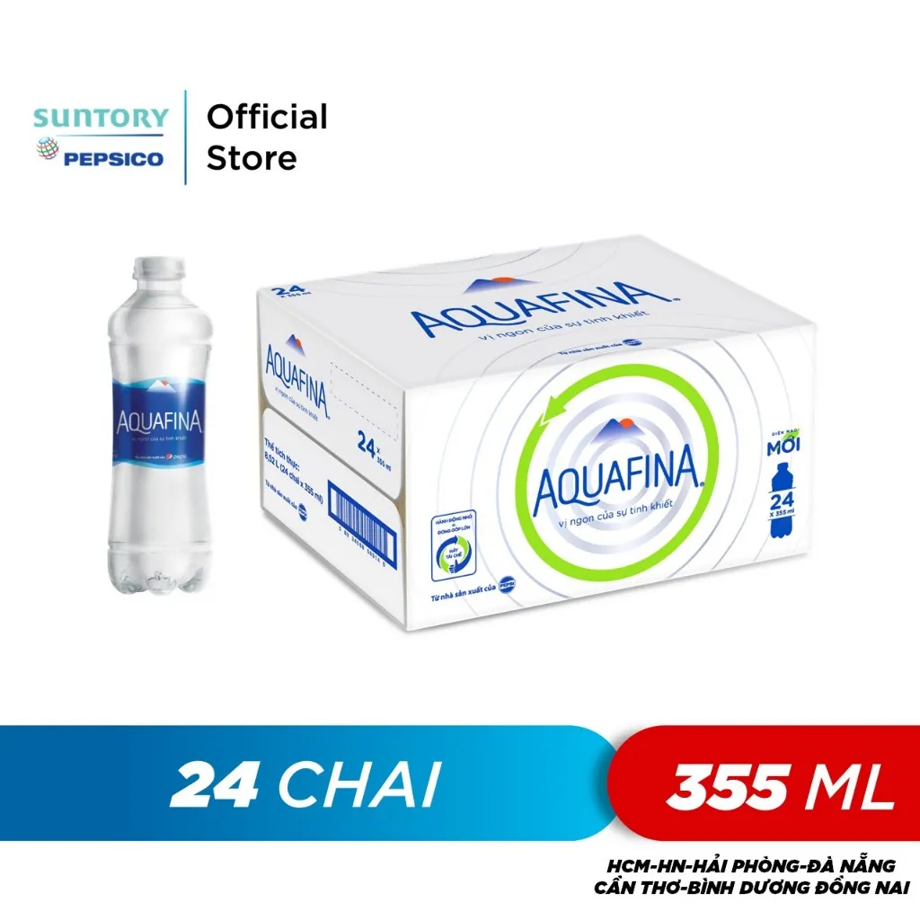 Ảnh Thùng 24 Chai Nước tinh khiết Aquafina (355ml/chai) 3