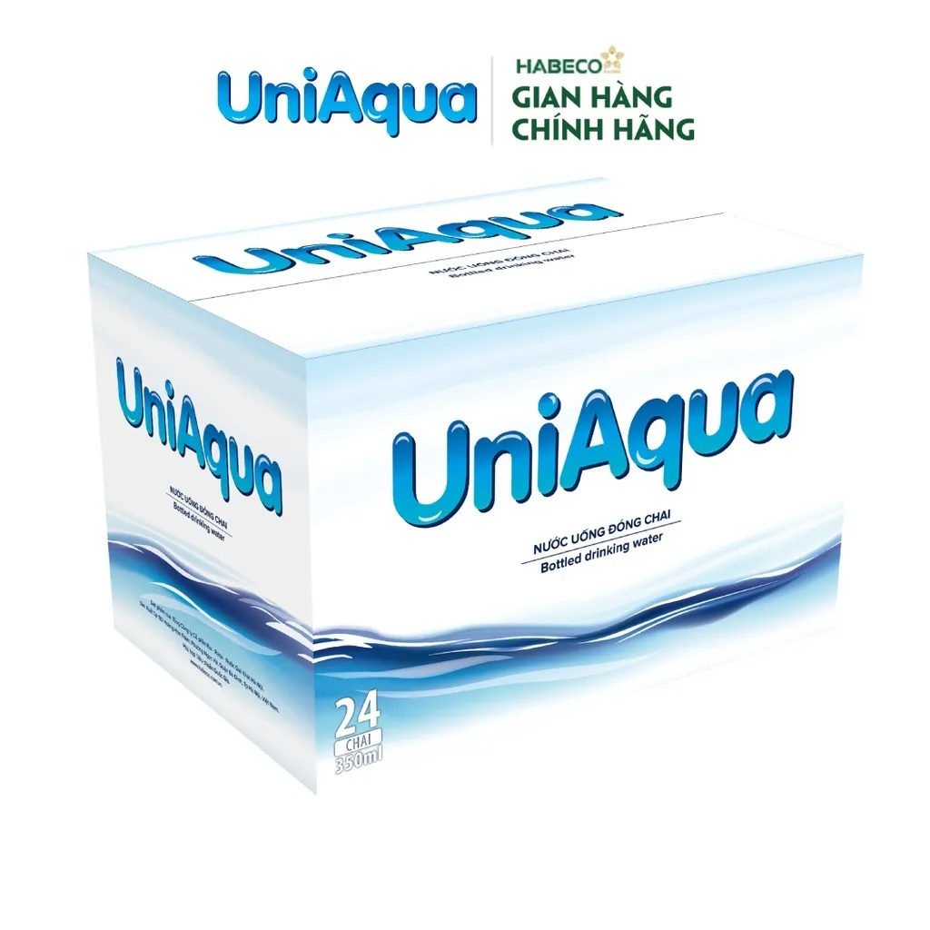 Ảnh Thùng 24 chai nước uống đóng chai UniAqua - HABECO (350ml/chai) 2