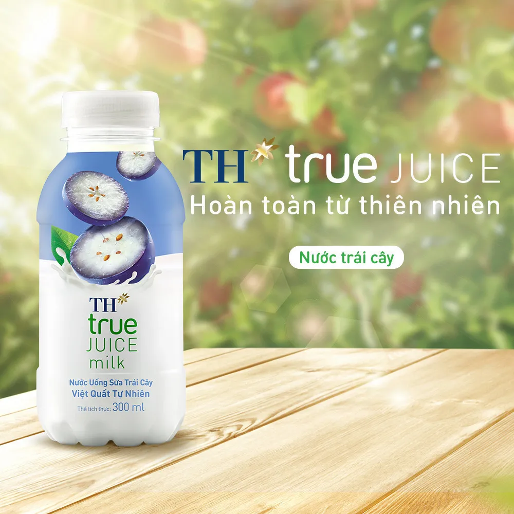 Ảnh Thùng 24 chai nước uống sữa trái cây TH true JUICE milk việt quất tự nhiên 300 ml (300 ml x 24) 2
