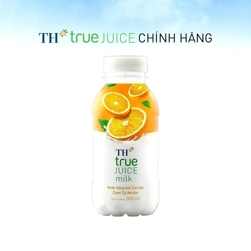 Ảnh Thùng 24 chai nước uống sữa trái cây TH true JUICE milk cam tự nhiên 300 ml (300 ml x 24) 2