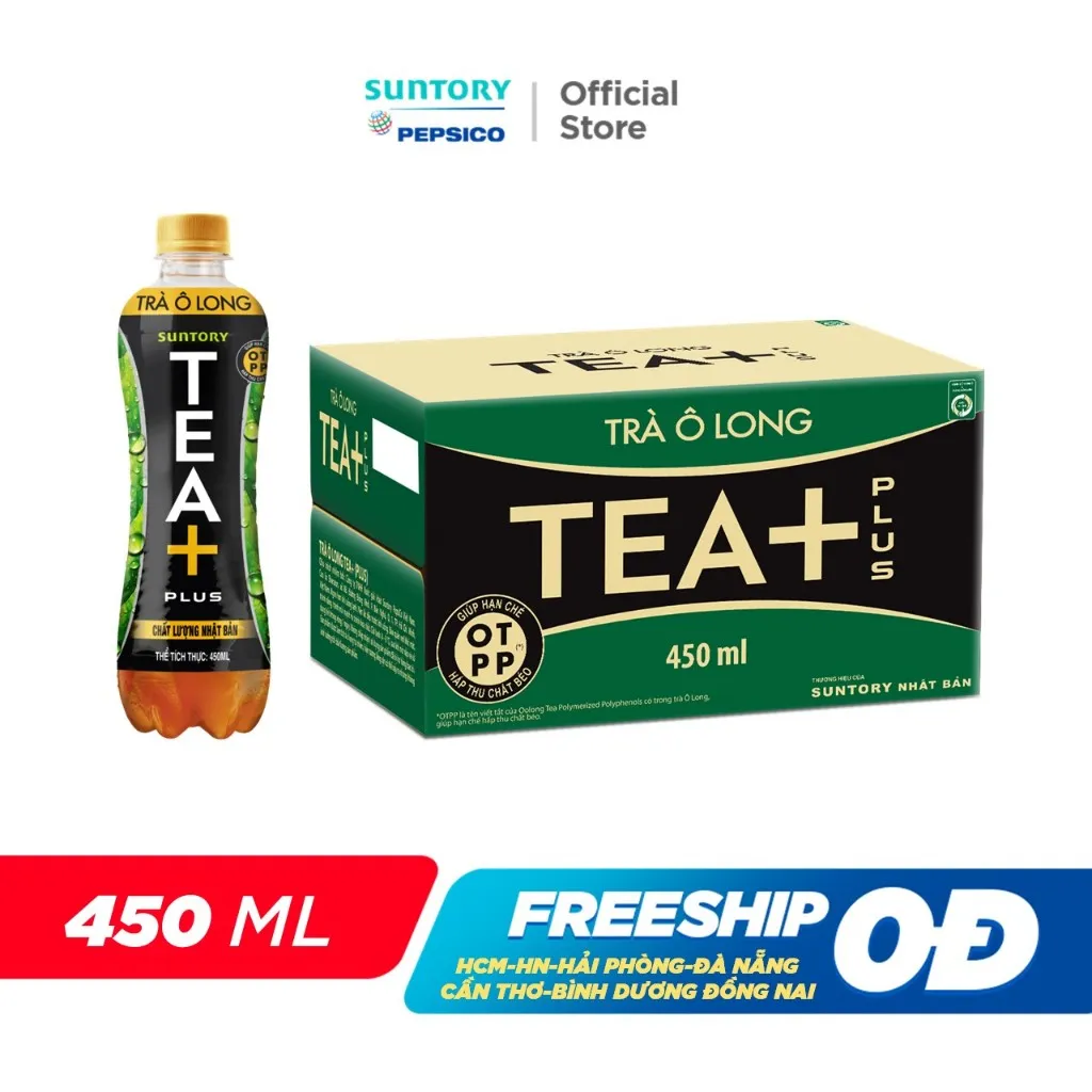 Ảnh Thùng 24 Chai Trà Ô long Tea+ (450ml /chai) 2