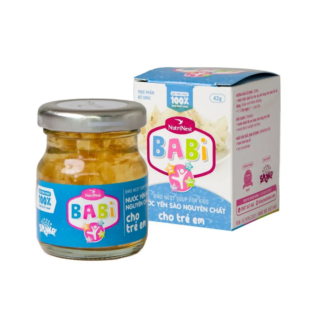 Ảnh Thùng 24 Hũ Nước Yến Sào Cho Trẻ Em Babi Bird - NUTRINEST - Hũ Đơn 42g 1