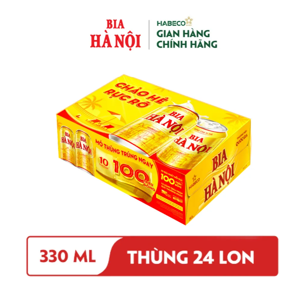 Ảnh Thùng 24 lon Bia Hà Nội phiên bản hè 2025 - HABECO (330ml/lon) 2