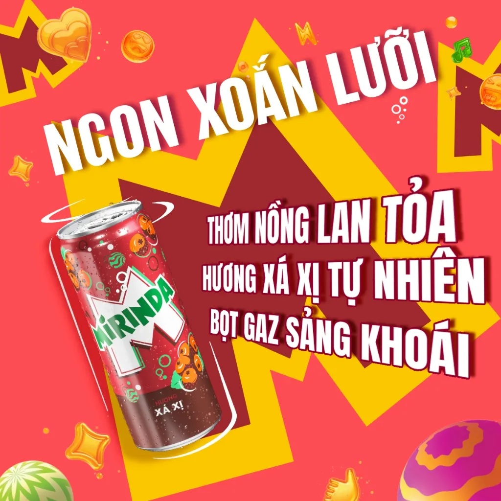 Ảnh Thùng 24 Lon Nước Ngọt Có Gaz Mirinda Xá Xị (320ml/lon) 3