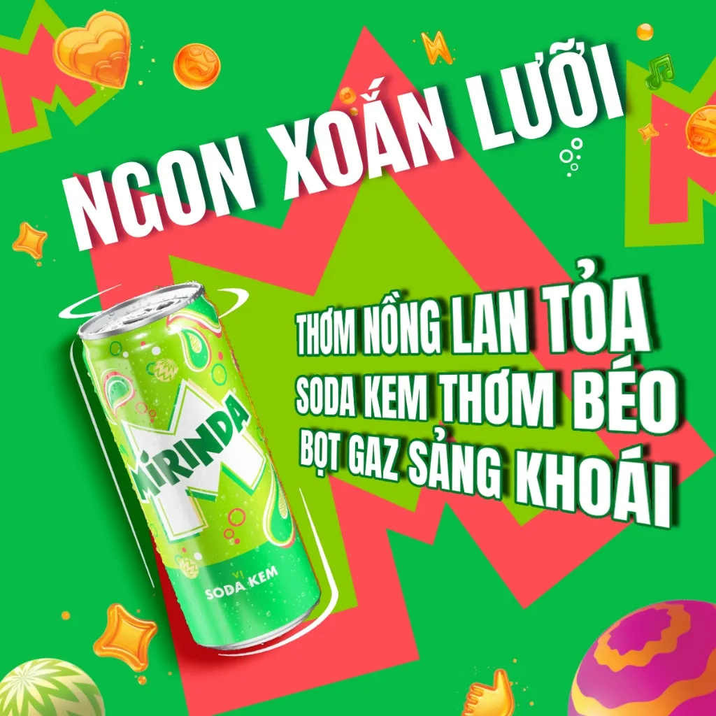 Ảnh Thùng 24 Lon Nước Ngọt Có Gaz Mirinda Soda Kem (320ml/lon) 2
