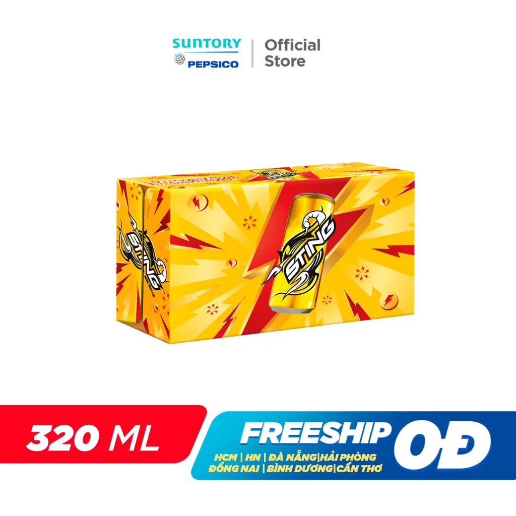 Ảnh Thùng 24 Lon Nước Tăng Lực Sting Vàng (320ml/lon) 2