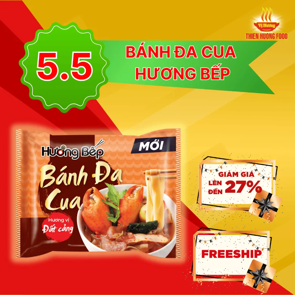 Ảnh Thùng 30 gói Bánh Đa Cua Hương Bếp 60gr/gói 1