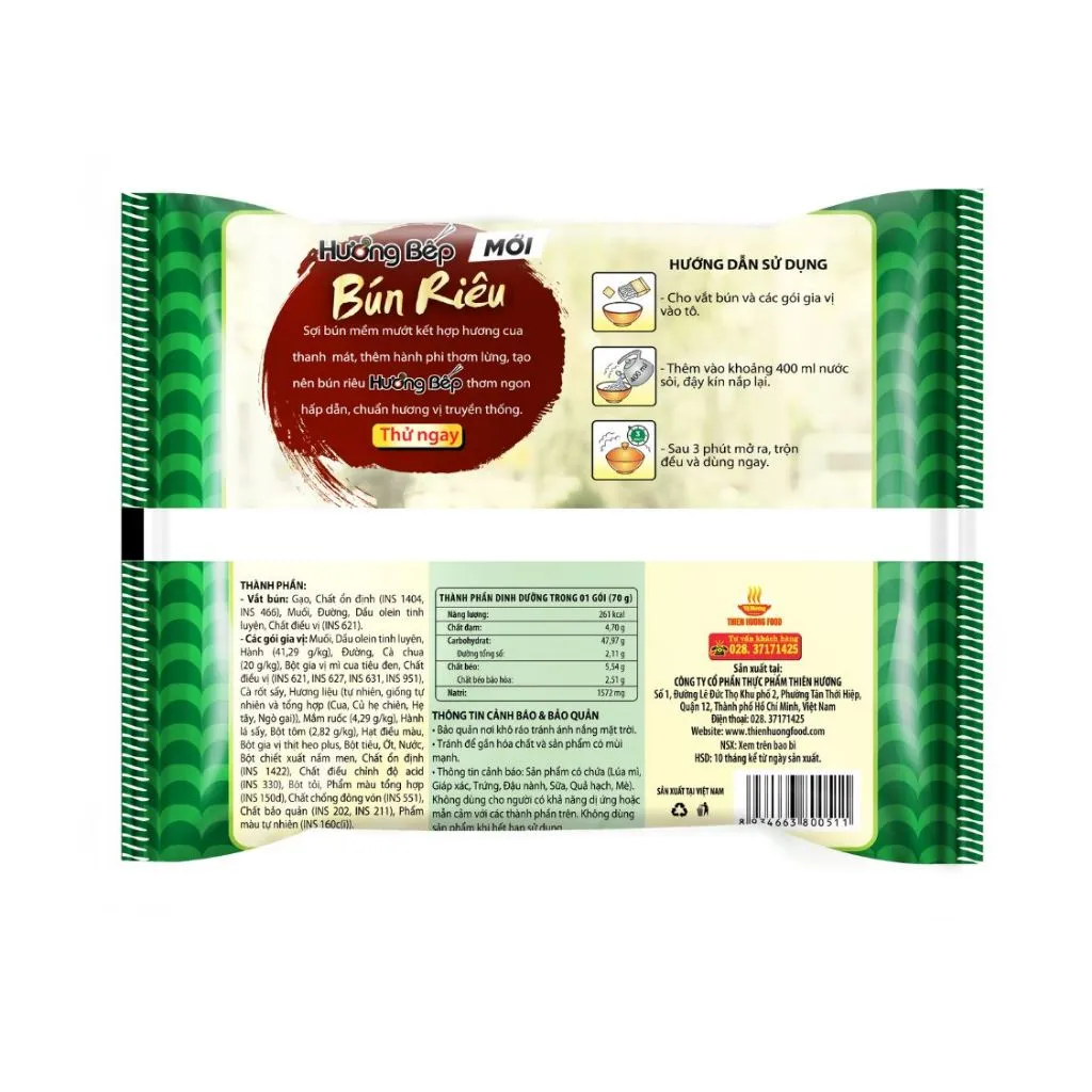 Ảnh Thùng 30 gói Bún Riêu Hương Bếp 70g/gói 4