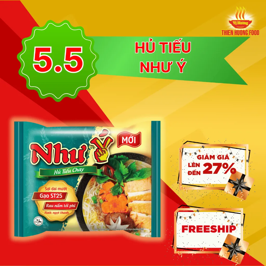 Ảnh Thùng 30 gói Hủ Tiếu Như Ý Chay 60g/ gói 1
