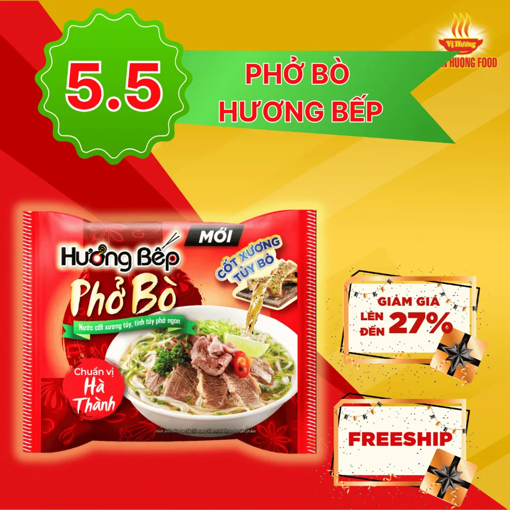 Ảnh Thùng 30 gói Phở Bò Hương Bếp 70gr/ gói 1