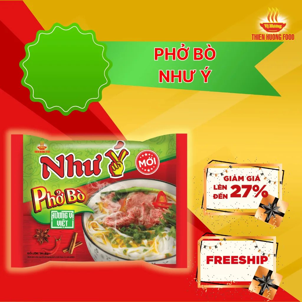 Ảnh Thùng 30 gói Phở Bò Như Ý 65g/gói 1
