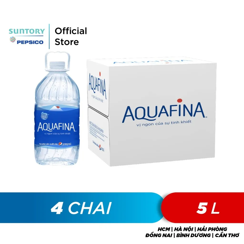 Ảnh Thùng 4 Chai Nước tinh khiết Aquafina (5L/chai) 1
