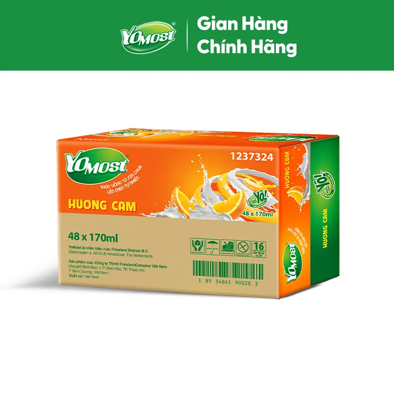 Ảnh Thùng 48 Hộp Sữa Chua Lên Men Tự Nhiên Yomost Vị Cam (170ml/Hộp) 2