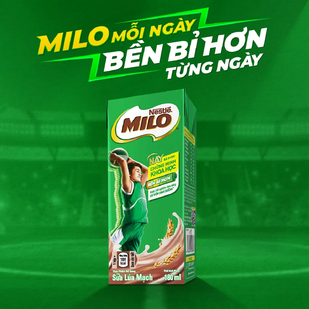 Ảnh Thùng 48 hộp sữa lúa mạch Nestlé MILO rời x 180ml không màng nhựa (48x180ml) 2