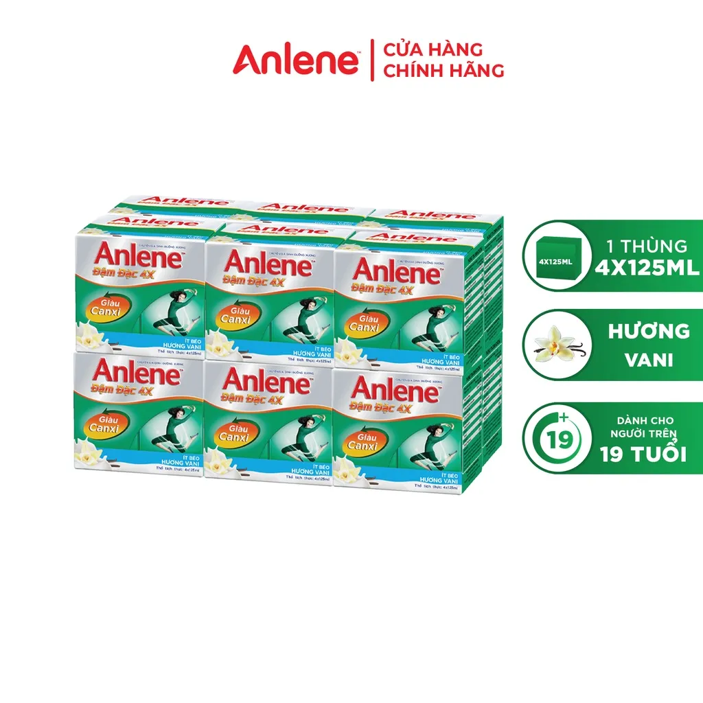 Ảnh Thùng 48 hộp sữa nước Anlene hương Vani đậm đặc ít béo 125ml 3