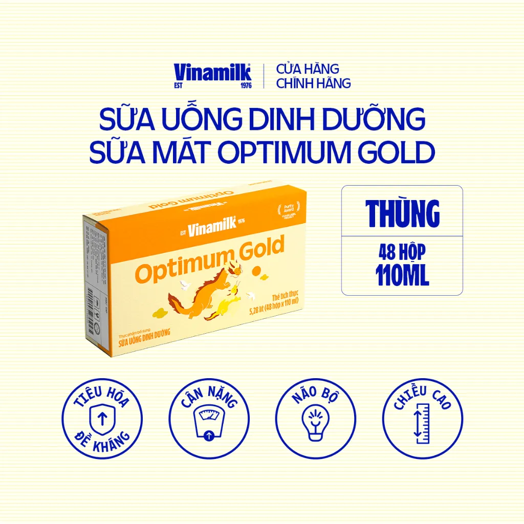 Ảnh Thùng 48 hộp Sữa pha sẵn Vinamilk Optimum Gold 110ml 2
