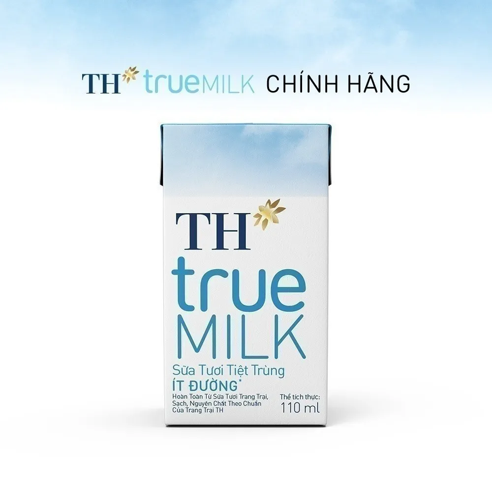 Ảnh Thùng 48 hộp sữa tươi tiệt trùng TH true MILK ít đường 110 ml (110 ml x 48) 2