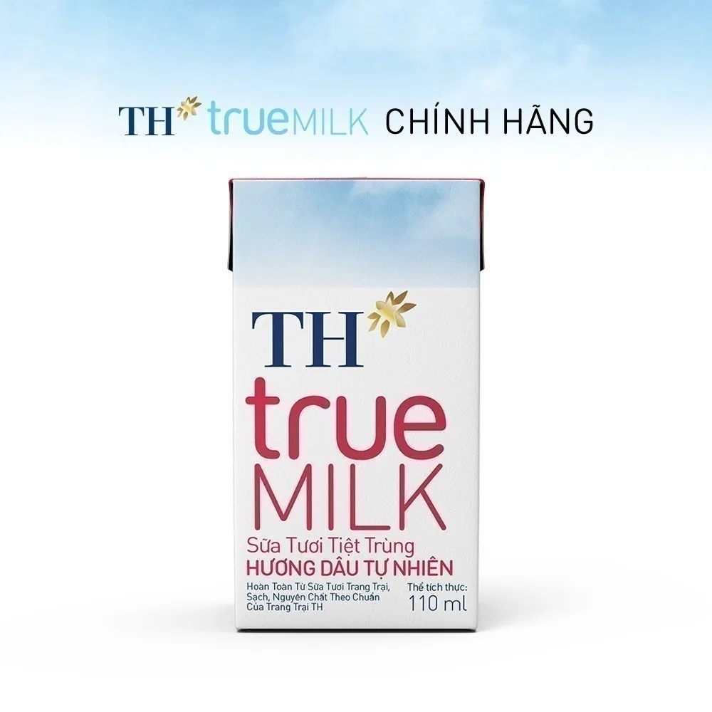 Ảnh Thùng 48 hộp sữa tươi tiệt trùng TH true MILK hương dâu tự nhiên 110 ml (110 ml x 48) 2