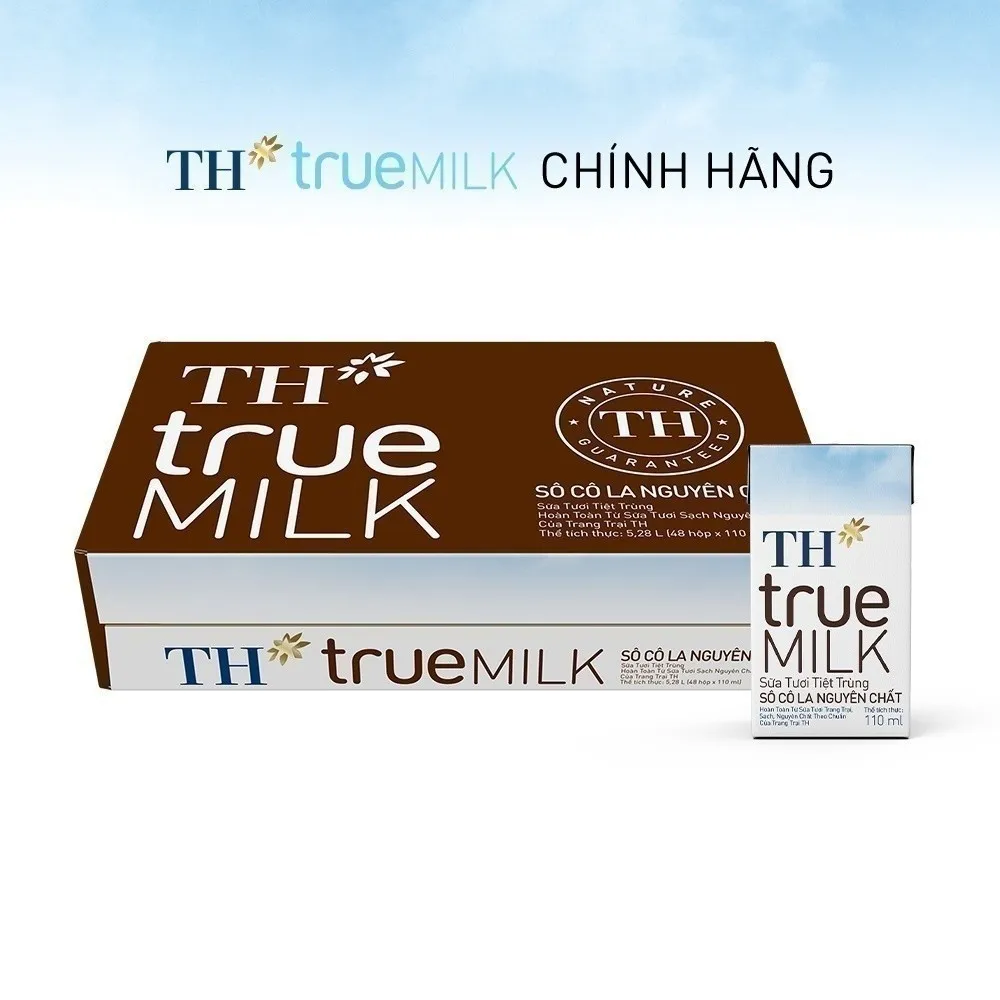 Ảnh Thùng 48 hộp sữa tươi tiệt trùng TH true MILK sôcôla nguyên chất 110 ml (110 ml x 48) 1